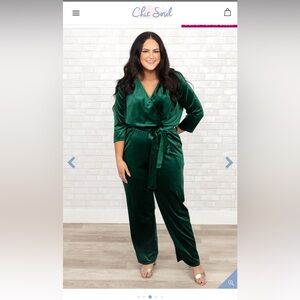 COPY - Green Velvet jumpsuit. NEVER WORN!